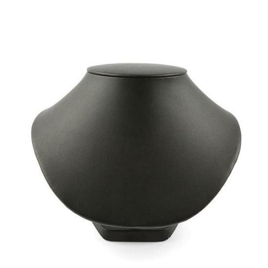 Picture of Black Faux Leather Low Profile Necklace Display, 8-1/2" L x 7-1/4" W x 6-1/2" H, Sold individually, Imported