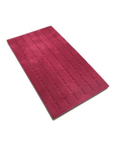 Picture of Enchanted Burgundy Flocked Foam Ring Display Tray Insert, 72 Straight Ring Slots, 14-1/8" L x 7-5/8" W x 5/8" D, Sold individually, Made in the USA