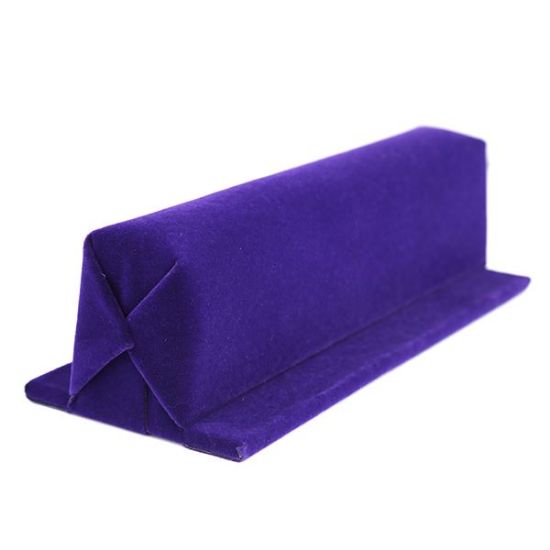 Picture of Enchanted Violet Velvet Bracelet Bar Display with Base Short, 7-1/2" L x 3-1/8" W x 2-1/4" D, Sold individually, Made in the USA