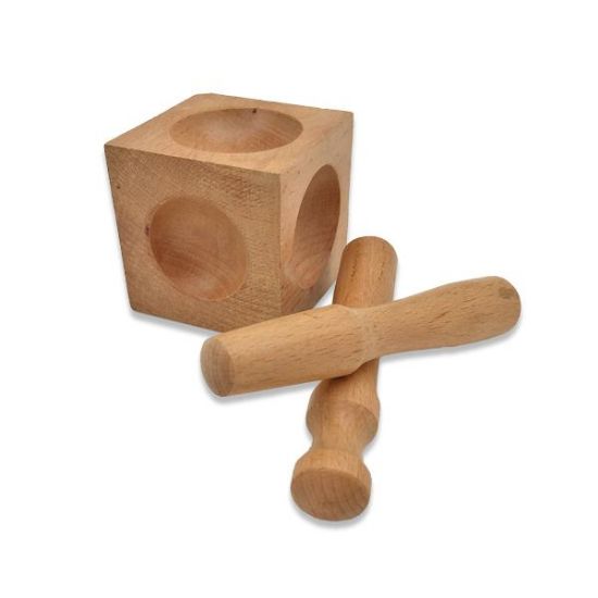 Picture of 2-1/4" Wood Doming Block with 2 punches