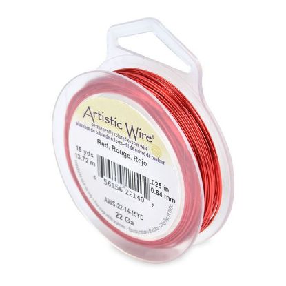 Picture of Red Artistic Wire 22ga (.025"), 15 Yards