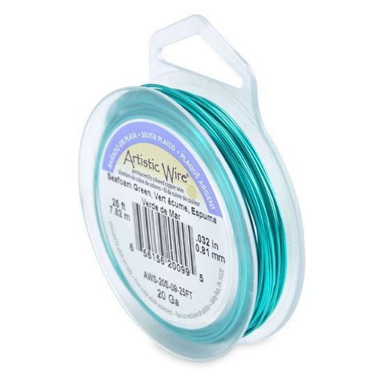 Picture of Silver Plated Seafoam Green Artistic Wire 20ga 25 Feet