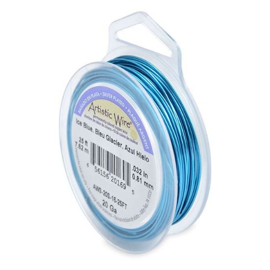 Picture of Silver Plated Ice Blue Artistic Wire 20ga 25 Feet