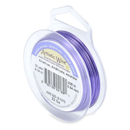 Picture of Silver Plated Amethyst Artistic Wire 22ga 10 Yards