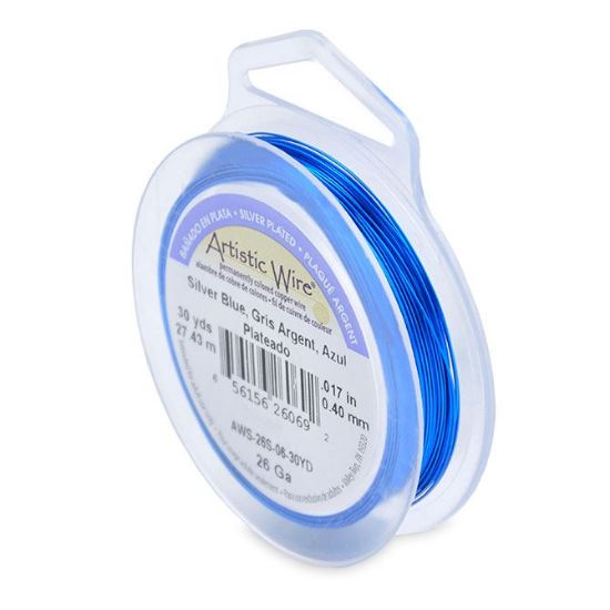 Picture of Silver Plated Silver Blue Artistic Wire 26ga 30 Yards