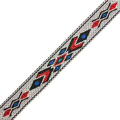 Picture of White and Black Woven Braid, 3/4" Trim, 5 feet
