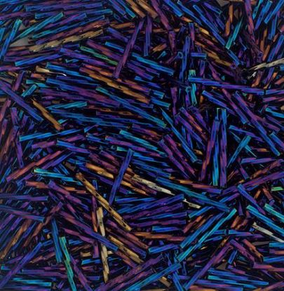 Picture of Opaque Navy Iris Twist Bugle Beads 25mm<br />Approximately 50 Grams
