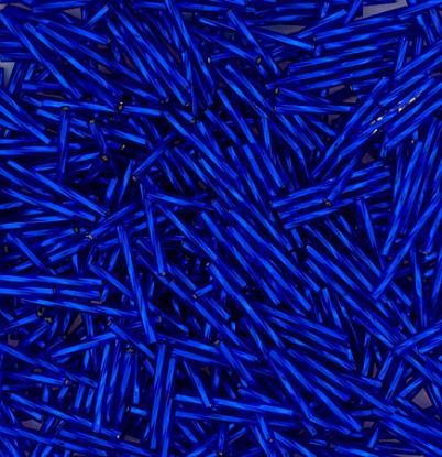 Picture of Silverlined Blue Twist Bugle Beads 25mm<br />Approximately 50 Grams