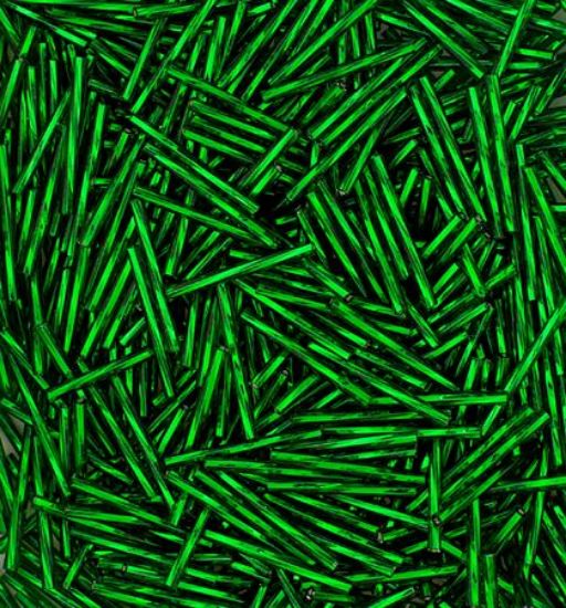 Picture of Silverlined Dark Green Twist Bugle Beads 25mm<br />Approximately 50 Grams