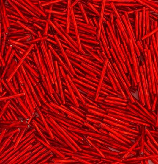 Picture of Silverlined Light Red Twist Bugle Beads 25mm<br />Approximately 50 Grams