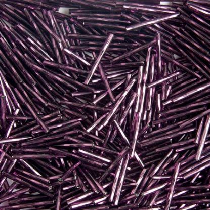 Picture of Silverlined Purple Twist Bugle Beads 25mm<br />Approximately 50 Grams