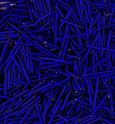 Picture of Silverlined Royal Blue Twist Bugle Beads 25mm<br />Approximately 50 Grams