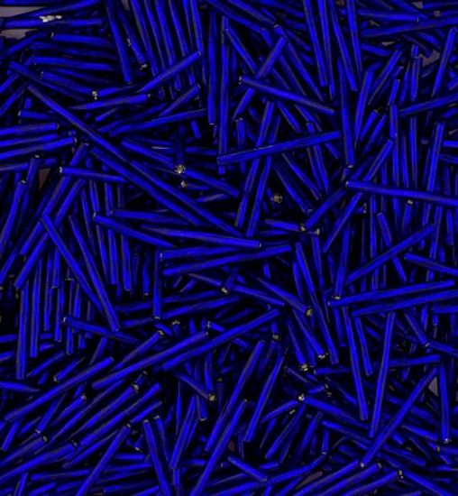 Picture of Silverlined Royal Blue Twist Bugle Beads 25mm<br />Approximately 50 Grams