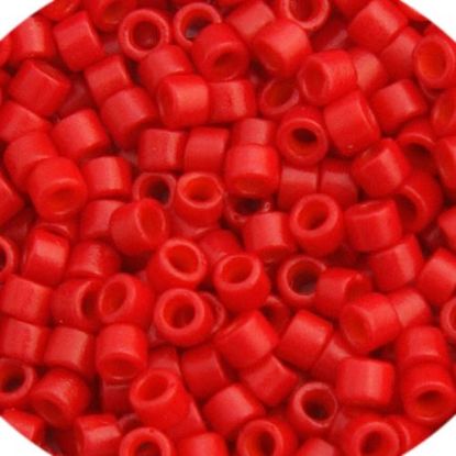 Picture of Miyuki Delica Size 11 Seed Beads, Bright Red Matte - Dyed