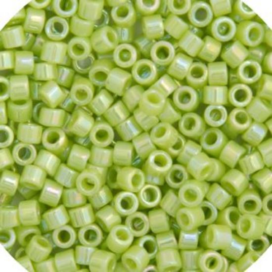 Picture of Miyuki Delica Size 11 Seed Beads, Chartreuse Opaque Aurora Borealis