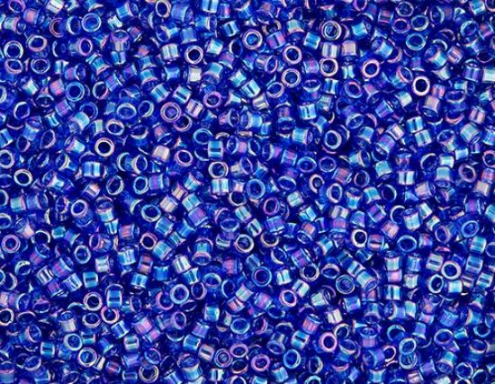 Picture of Miyuki Delica Size 11 Seed Beads, Cobalt Blue Aurora Borealis