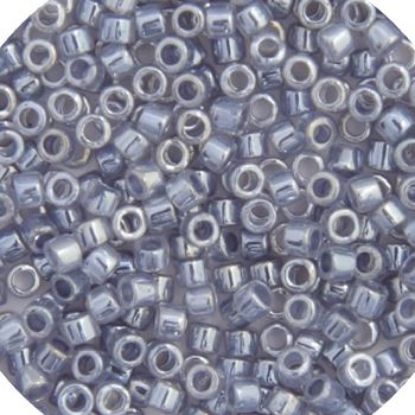 Picture of Miyuki Delica Size 11 Seed Beads, Crystal Grey Ceylon Lined