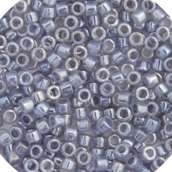 Picture of Miyuki Delica Size 11 Seed Beads, Crystal Grey Ceylon Lined