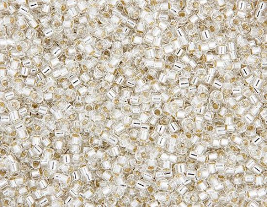 Picture of Miyuki Delica Size 11 Seed Beads, Crystal Silver Lined