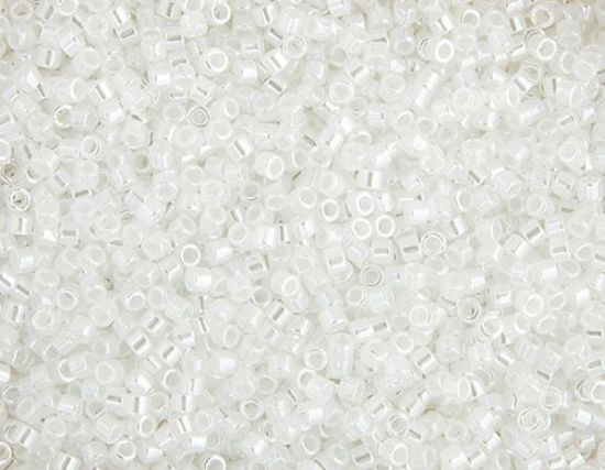 Picture of Miyuki Delica Size 11 Seed Beads, Crystal White Ceylon