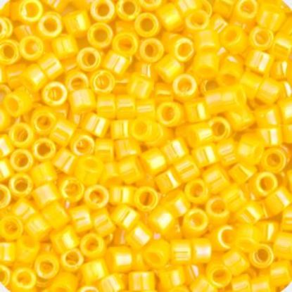 Picture of Miyuki Delica Size 11 Seed Beads, Dark Yellow Canary Opaq Aurora Borealis