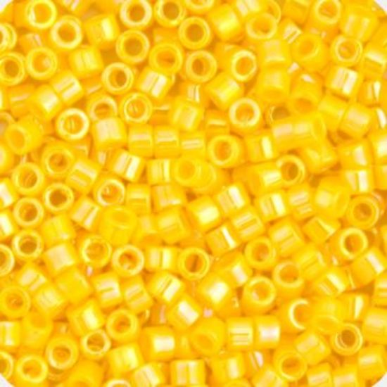 Picture of Miyuki Delica Size 11 Seed Beads, Dark Yellow Canary Opaq Aurora Borealis