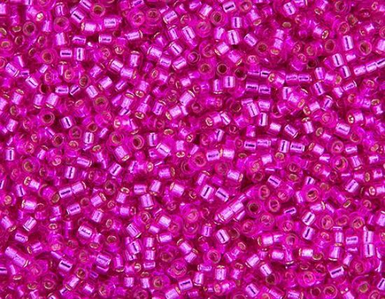 Picture of Miyuki Delica Size 11 Seed Beads, Fuschia Silver Lined - Dyed