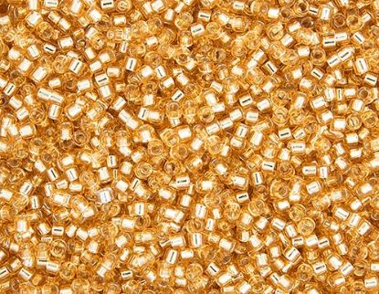 Picture of Miyuki Delica Size 11 Seed Beads, Gold Silverlined