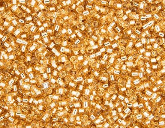Picture of Miyuki Delica Size 11 Seed Beads, Gold Silverlined