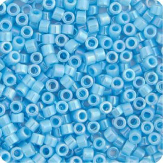 Picture of Miyuki Delica Size 11 Seed Beads, Light Blue Aurora Borealis Opaque