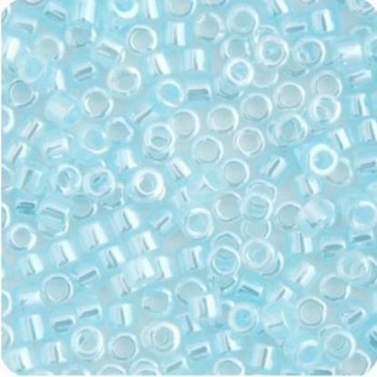 Picture of Miyuki Delica Size 11 Seed Beads, Light Crystal Aqua Ceylon Lined - Dyed
