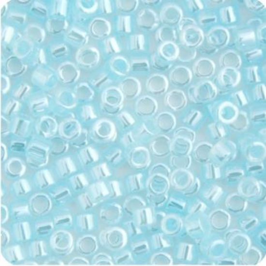 Picture of Miyuki Delica Size 11 Seed Beads, Light Crystal Aqua Ceylon Lined - Dyed