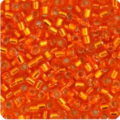 Picture of Miyuki Delica Size 11 Seed Beads, Orange Silverlined
