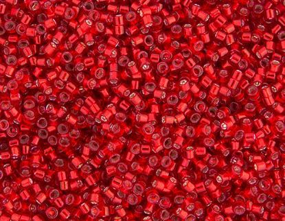 Picture of Miyuki Delica Size 11 Seed Beads, Red Silverlined - Dyed