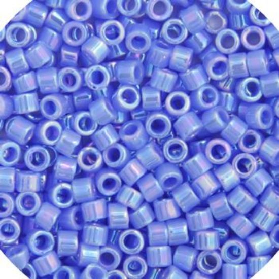 Picture of Miyuki Delica Size 11 Seed Beads, Light Sapphire Aurora Borealis