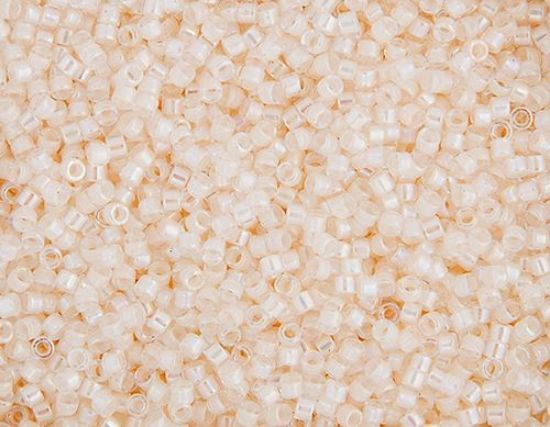 Picture of Miyuki Delica Size 11 Seed Beads, Off White Aurora Borealis