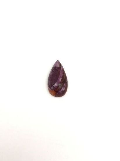 Picture of Purple Stabilized Compressed Spiny Oyster Cabachon 6x12mm Pear, No Back