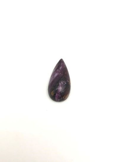 Picture of Purple Spiny Oyster Compressed Cabochon 7x14mm Pear, No Back
