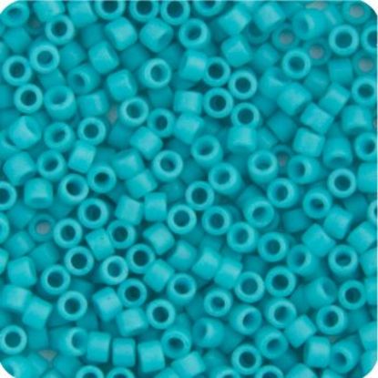 Picture of Miyuki Delica Size 11 Seed Beads, Matte Opaque Turquoise Green - Dyed