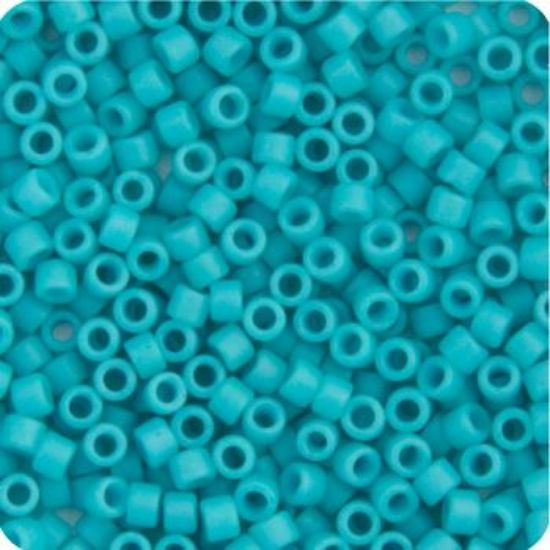 Picture of Miyuki Delica Size 11 Seed Beads, Matte Opaque Turquoise Green - Dyed