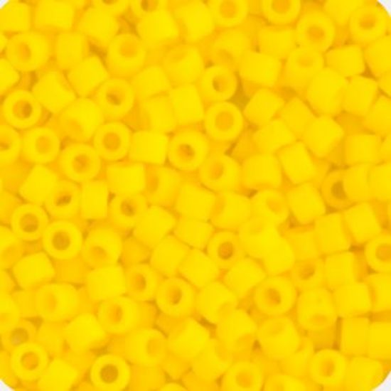 Picture of Miyuki Delica Size 11 Seed Beads, Matte Yellow Canary Opaque