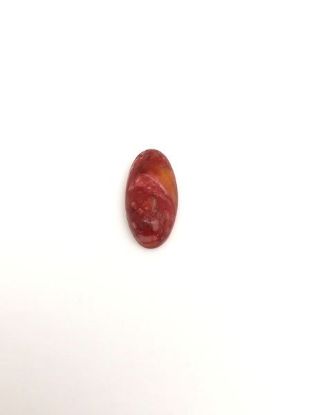 Picture of Red Stabilized Compressed Spiny Oyster Cabachon 6x12mm Long Oval, No Back