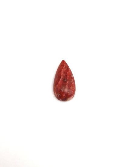 Picture of Red Stabilized Compressed Spiny Oyster Cabachon 7x14mm Pear, No Back