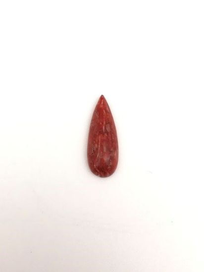 Picture of Red Stabilized Compressed Spiny Oyster Cabachon 7x19mm Pear, No Back