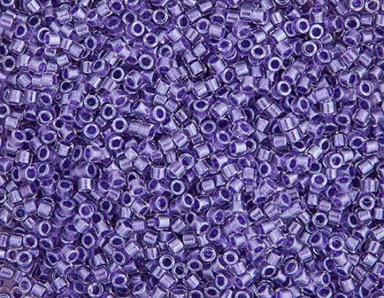 Picture of Miyuki Delica Size 11 Seed Beads, Purple Sparkle - Ceylon Lined