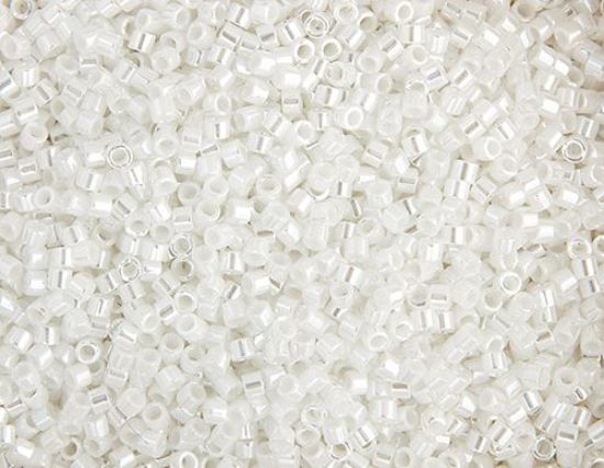 Picture of Miyuki Delica Size 11 Seed Beads, White Pearl Luster