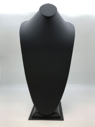 Picture of Black Faux Leather Silhouette Style Necklace Display,  11" L x 8-7/8" W x 22" H, Sold individually, Imported