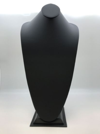 Picture of Black Faux Leather Silhouette Style Necklace Display,  11" L x 8-7/8" W x 22" H, Sold individually, Imported
