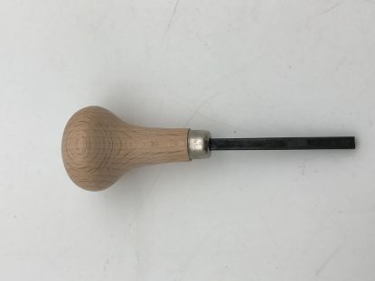 Picture of Wood Handle with Steel Prong Pusher, Square-Flat Tip, 4" Length