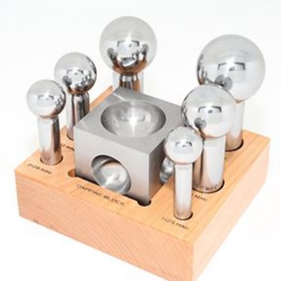 Picture of Firebird Dapping Punch and Block Set, 7-pieces 25-50mm